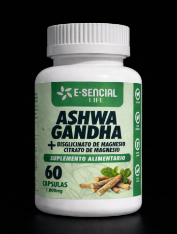 Ashwagandha 1000 mg + Magnesio de Alta Absorción – Antiestrés, Energía y Bienestar | 60 Cápsulas